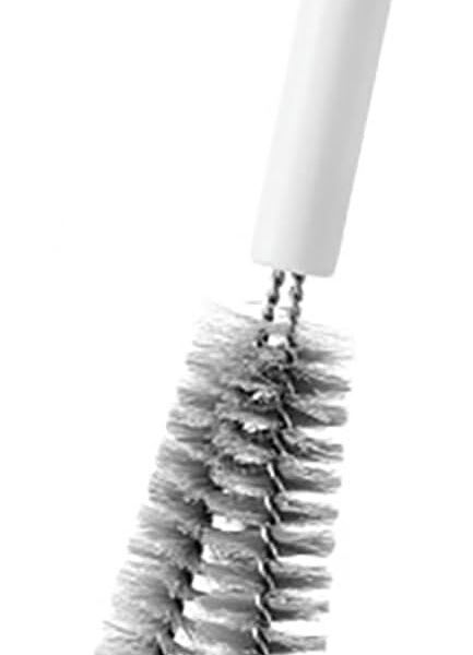 Coffeemaker Brush for  with White Handle, Gray Nylon Bristles