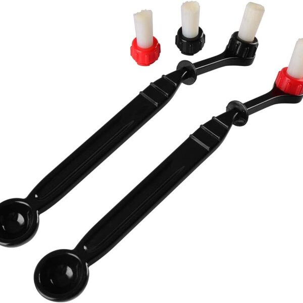 Espresso Machine Cleaning Brush Kit -  2 Pieces Coffee Cleaning Brush with Spoon and 2 Pieces Detachable Brush Head for Coffee Grinder and Espresso Cleaning