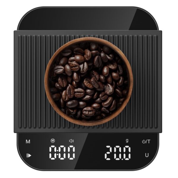 5.9" Coffee Scale, Rechargeable Coffee Scale with Timer, 3kg/0.1g Accuracy for Pour Over and Drip Coffee, Portable Digital Kitchen Scale with Automatic Timing, LCD Display