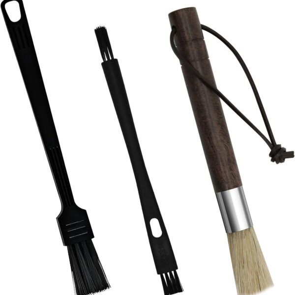 3Pcs Coffee Grinder Cleaning Brush Set with Natural Bristles & Wood Handle Daily Necessities for Coffee Grinder, Espresso Machine and Portafilter Cleaning Tool