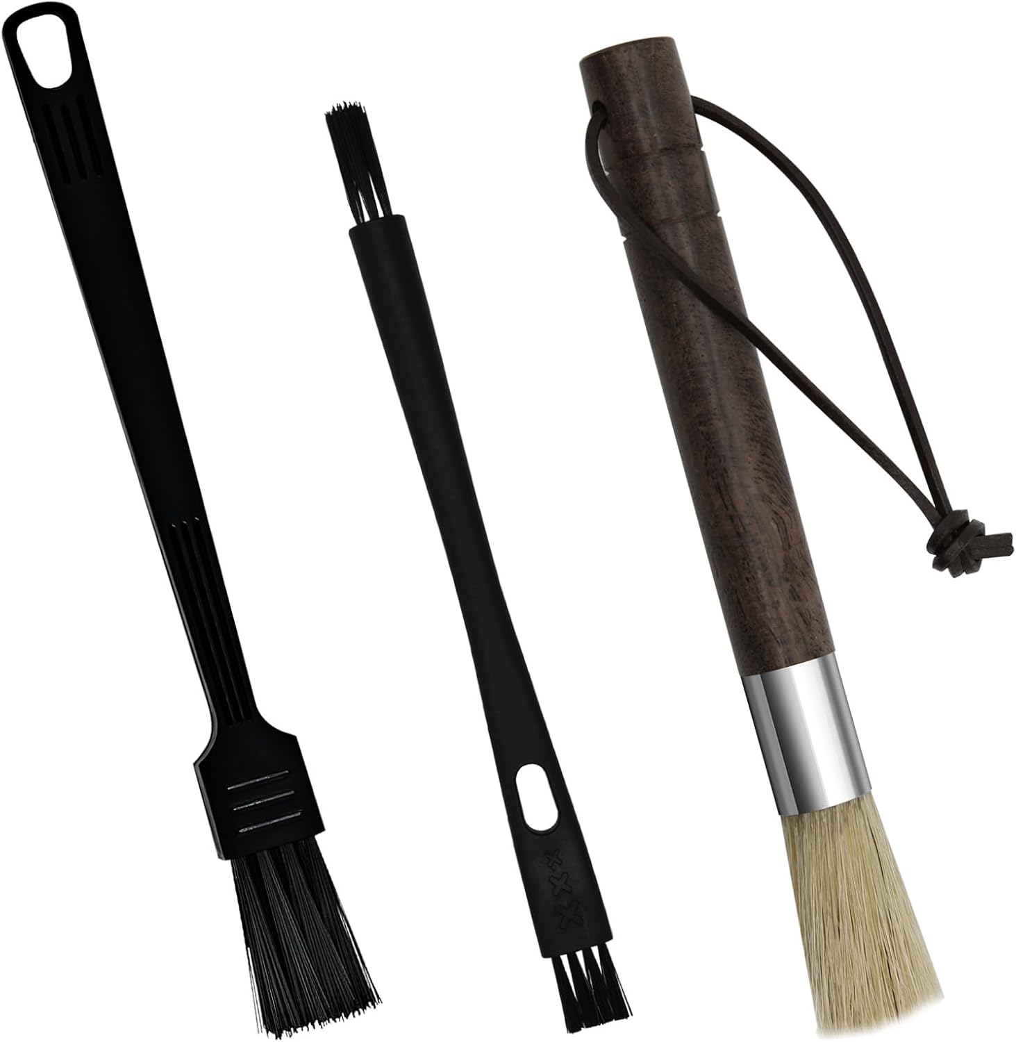 3Pcs Coffee Grinder Cleaning Brush Set with Natural Bristles & Wood Handle Daily Necessities for Coffee Grinder, Espresso Machine and Portafilter Cleaning Tool