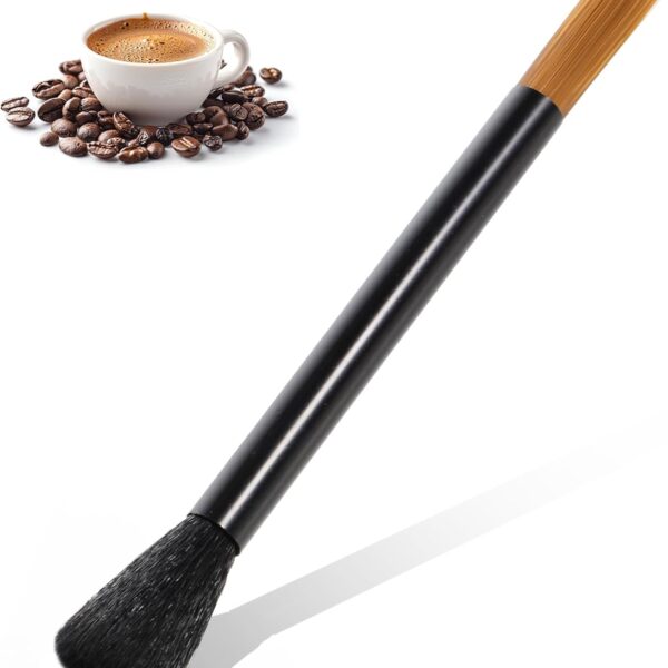 Dual Head Coffee Brush, Coffee Grinder Brush, Dusting Espresso Brush Coffee Grinder Cleaner, Barista Tools for Coffee Machine Toaster Cleaning(Black)