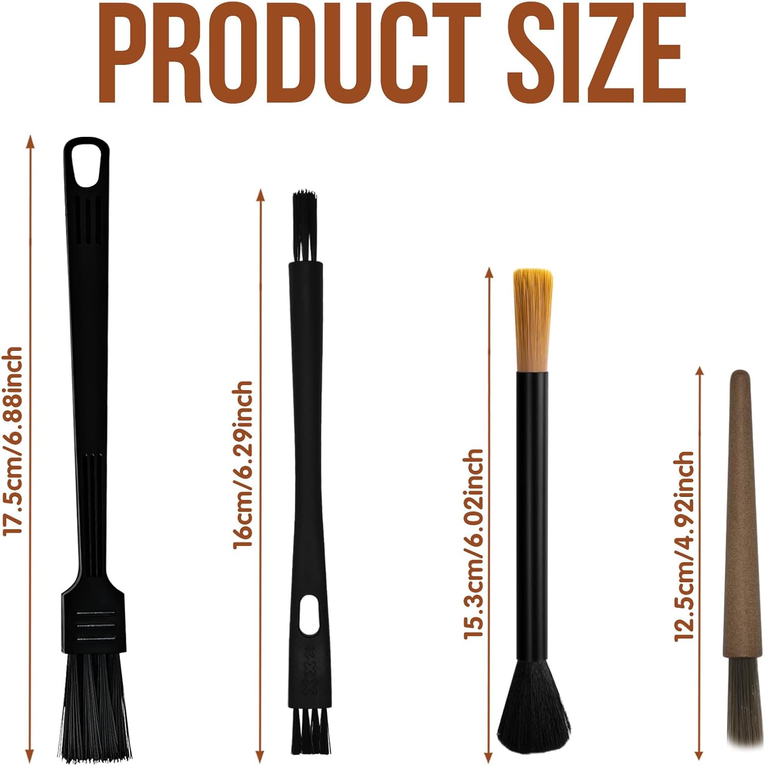 4Pcs Coffee Grinder Cleaning Brush Set with Natural Bristles & Wood Handle Daily Necessities for Espresso Machine, Coffee Grinder, and Portafilter Cleaning Tool - Image 2