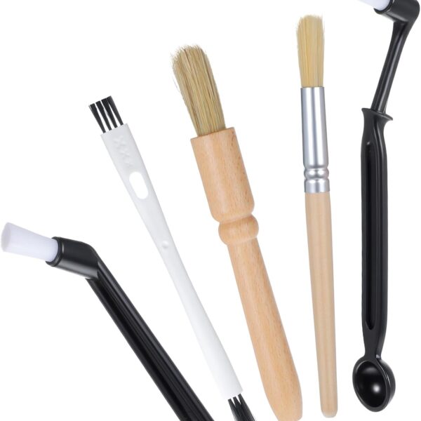 5 Pcs Coffee Grinder Brush Group Head Brush Brushes Kit Nylon Machine Cleaning Brushes Wooden for Coffee Machine