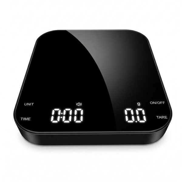 Digital Coffee Scale with Built-in Timer, 0.1g Precision to 3000g Rechargeable Espresso Scale, Touch Glass Kitchen Food Scale for Pour Over, Baking and Macros