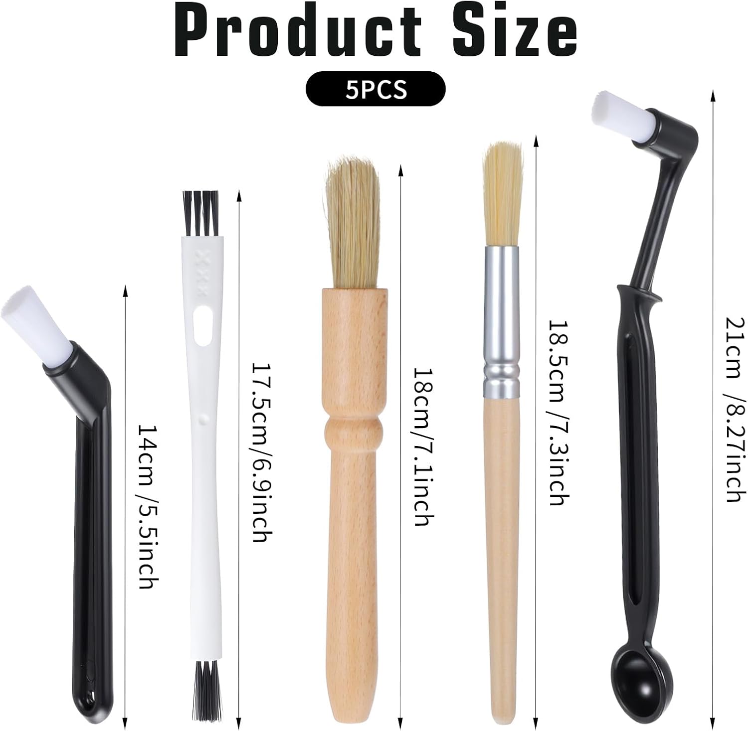 5 Pcs Coffee Grinder Brush Group Head Brush Brushes Kit Nylon Machine Cleaning Brushes Wooden for Coffee Machine - Image 2