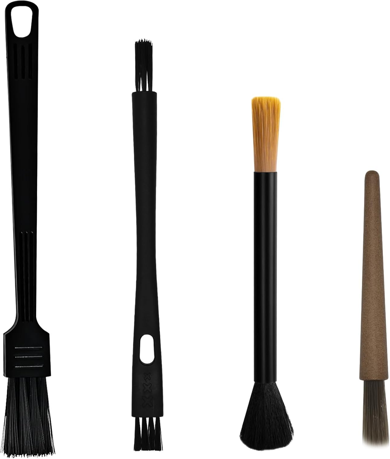 4Pcs Coffee Grinder Cleaning Brush Set with Natural Bristles & Wood Handle Daily Necessities for Espresso Machine, Coffee Grinder, and Portafilter Cleaning Tool