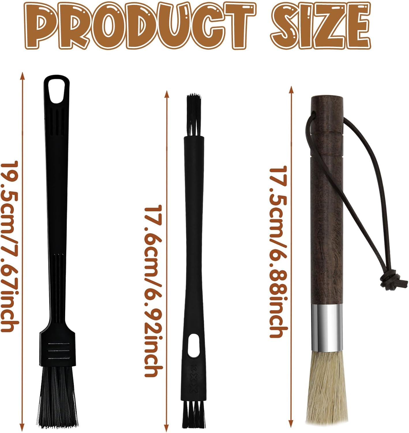 3Pcs Coffee Grinder Cleaning Brush Set with Natural Bristles & Wood Handle Daily Necessities for Coffee Grinder, Espresso Machine and Portafilter Cleaning Tool - Image 2