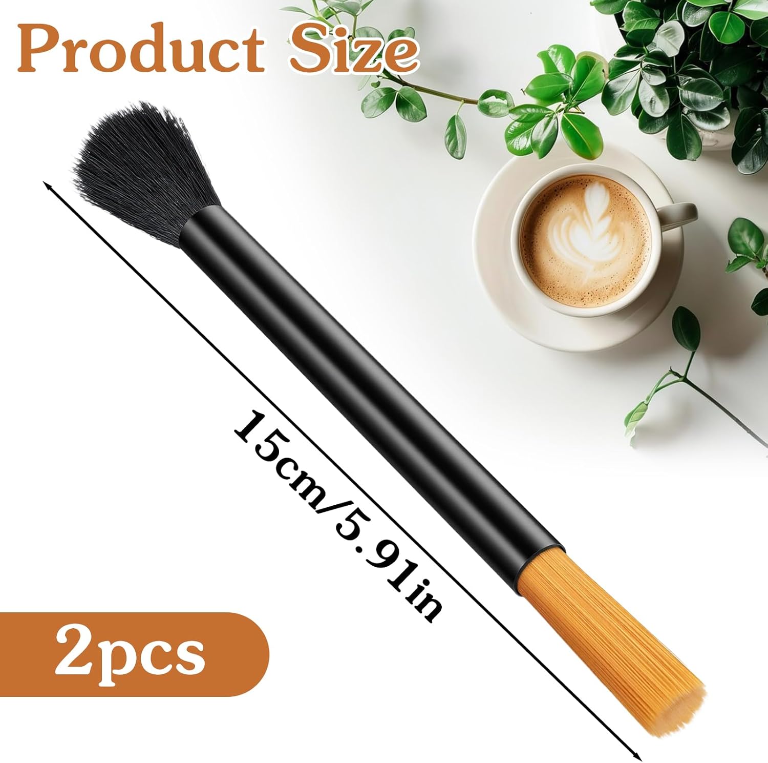 2 Pcs Coffee Grinder Cleaning Brush Dusting Espresso Brush Accessories Cleaner Barista Brush Machine Cleaning Brush Cleaning Tool Dual Head Coffee Cleaning Brushes for Coffee Barista Home Kitchen - Image 2